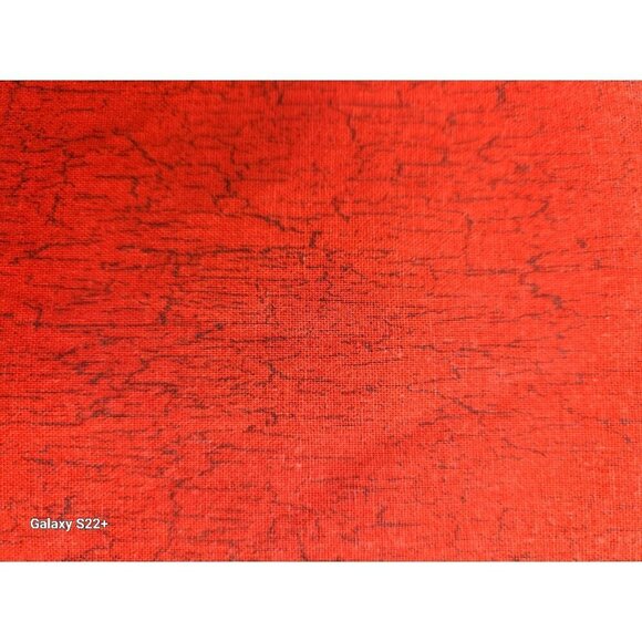 Red & Brown Cotton Cracked Pattern Textile Sewing Quilting Fabric - Picture 3 of 6